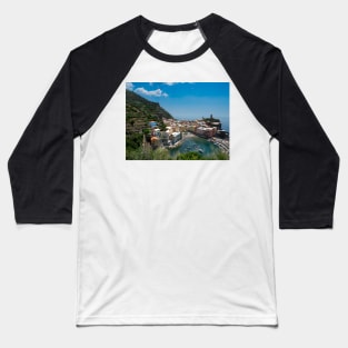 View on the cliff town of Vernazza, one of the colorful Cinque Terre on the Italian west coast Baseball T-Shirt